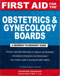 Image of First Aid For The Obstetrics & Gynecology Boards